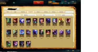 Conta League of Legends gold 5 11 skins