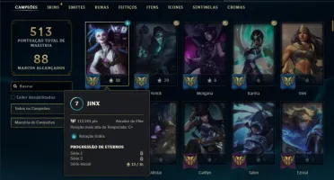 Ferro 4 com TODOS os champs e 239 Skins ( Mais de 50 Jogos )