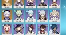 Conta Genshin Impact Ar56, f2p, personagens biuldados