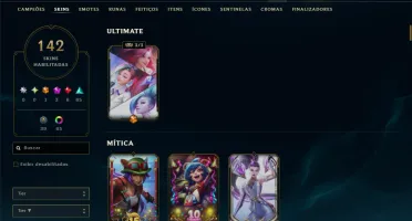 Unranked com TODOS os Champs e 142 Skins ( ADC / MID )