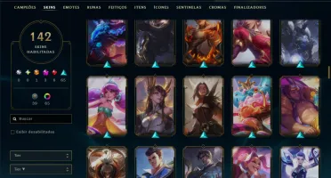 Unranked com TODOS os Champs e 142 Skins ( ADC / MID )