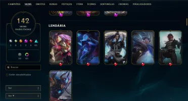 Unranked com TODOS os Champs e 142 Skins ( ADC / MID )