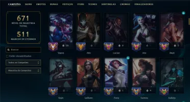 Unranked com TODOS os Champs e 142 Skins ( ADC / MID )