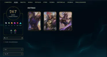 Ouro 2 com TODOS os Champs e 267 Skins +3 Prestigios