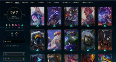 Ouro 2 com TODOS os Champs e 267 Skins +3 Prestigios