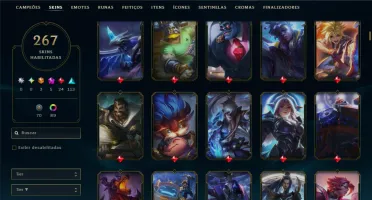 Ouro 2 com TODOS os Champs e 267 Skins +3 Prestigios