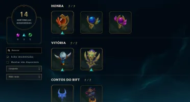 CONTA DESDE A S4 PLATINA IV, TODOS OS CAMPEÕES, 83 SKINS