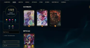 Conta prata 2 com TODOS os champs e 192 Skins + 106 Cromas