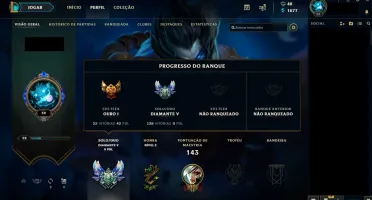 CONTA LEAGUE OF LEGENDS - DIAMANTE 5 (s8)
