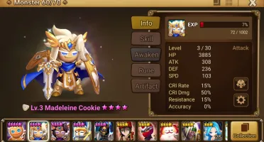 REROLL SUMMONERS WAR GLOBAL LVL10 COM MADELEINE LIGHT E DARK