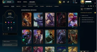 Conta League of Legends Ouro 1 46 Skins