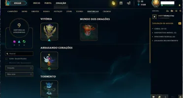 Conta League of Legends Ouro 1 46 Skins