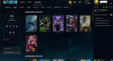 Conta League of Legends Ouro 1 46 Skins