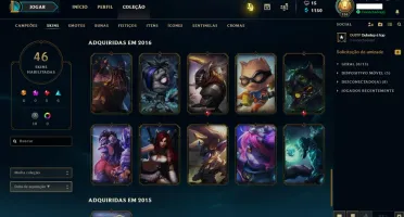 Conta League of Legends Ouro 1 46 Skins