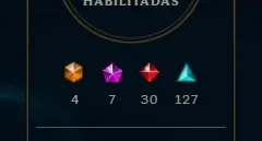 conta league of legends com 244 skins
