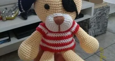 Urso Pirata da Artesanato Flor de Lis