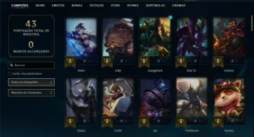 Conta unranked com Rammus rei e Kayle juiza