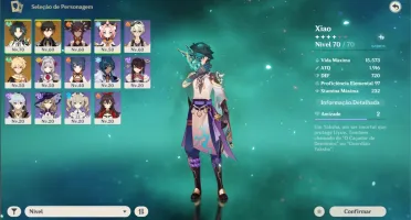 GENSHIN IMPACT / AR 37 / Xiao + Lança de Jade + Zhongli