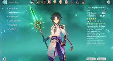 GENSHIN IMPACT / AR 37 / Xiao + Lança de Jade + Zhongli
