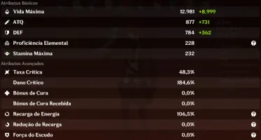Genshin AR 53 Andarilho(C1) Diluc e mais