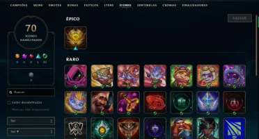 Unranked com 40 Champs e 15 Skins