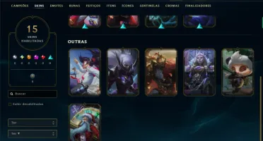 Unranked com 40 Champs e 15 Skins