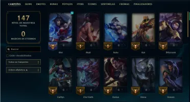 Unranked com 40 Champs e 15 Skins