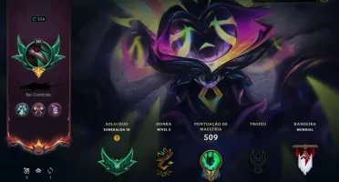 Conta League Of Legends Esmeralda 3, LVL 358 e 152 SKINS