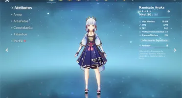 Conta Kazuha Ayaka Kokomi Keqing Qiqi lvl 47