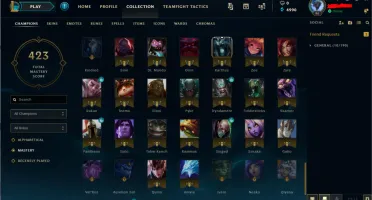 CONTA LEVEL 96 - PLATINA IV - 135 CAMPEÕES - 112 SKINS E +