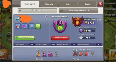 CONTA DE CLASH OF CLANS CV 12 FULL