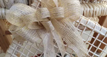 Laço de Juta (M) - Triplo Natural com Ouro