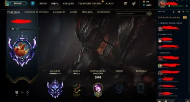Conta Diamante, Lvl 194, 45 Skins, 105 Champs, Mmr Bom...