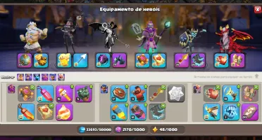 Cv18 - 95% Full - 2 Heróis Full - 14 Equipamentos Full