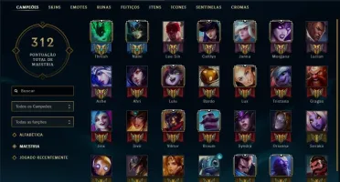 Conta League of Legenda Gold 1 - 122 Campeões / 42 Skins