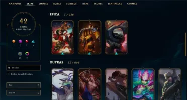 Conta League of Legenda Gold 1 - 122 Campeões / 42 Skins