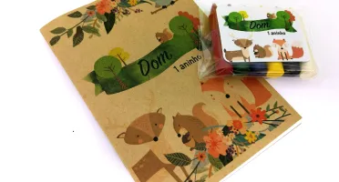 Kit Colorir Bosque com Sacolinha Kraft P