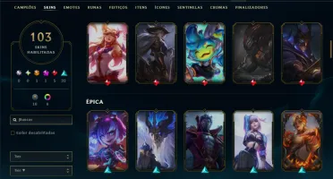 Prata 3 com 90 Champs e 103 Skins +1 Prestigio