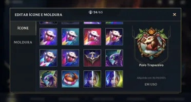 LV 37 PLATINA III + 10 SKINS + 37 CAMPEÕES + PASSE WILD FULL
