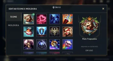 LV 37 PLATINA III + 10 SKINS + 37 CAMPEÕES + PASSE WILD FULL