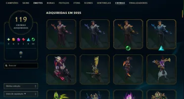 Conta Platina, +377 Skins, +119 Chromas, +47 sentinelas ETC.