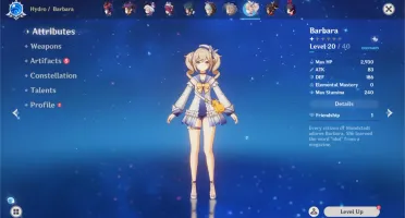 Conta Genshin Impact A56 9 personagens 5* e 3 armas 5*