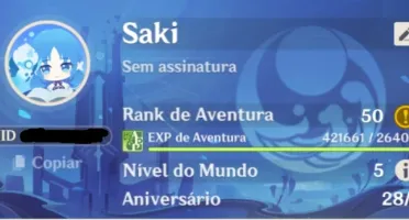 Conta Genshin AR50 Arlecchino + Furina + 5 T5 + 6 armas