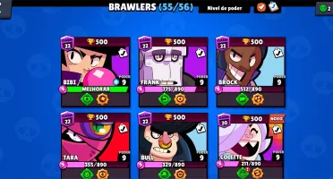 conta brawl stars 26k trofeus 55/56 brawlers