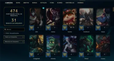Bronze 1 com 150 Champs e 274 Skins ( Criada em 2012 )