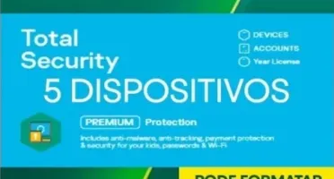 Kaspersky Total Security (PLUS) 5 Disp. 1 ano "Envio Agora"
