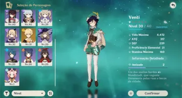 Venti + Diluc + Jean + espada celestial + 1600 gemas