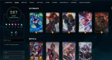 Ouro 3 com TODOS os Champs e 287 Skins( Nivel 777 )