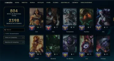 Ouro 3 com TODOS os Champs e 287 Skins( Nivel 777 )