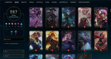 Ouro 3 com TODOS os Champs e 287 Skins( Nivel 777 )